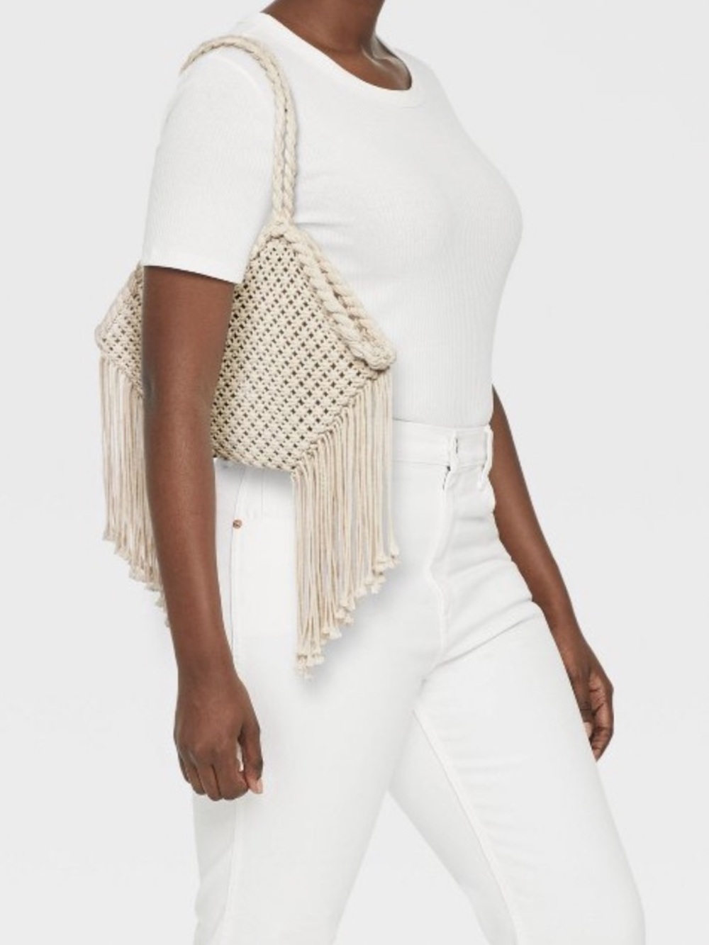 Macrame Fringe Tote Bag - NWT